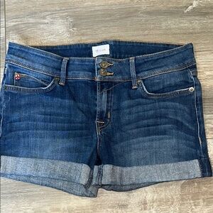 SUMMER SALE!!! 50% OFF! Hudson Jeans Dark Wash Jean Shorts with Rolled Cuffs